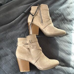 a.n.a taupe memory foam ankle boots